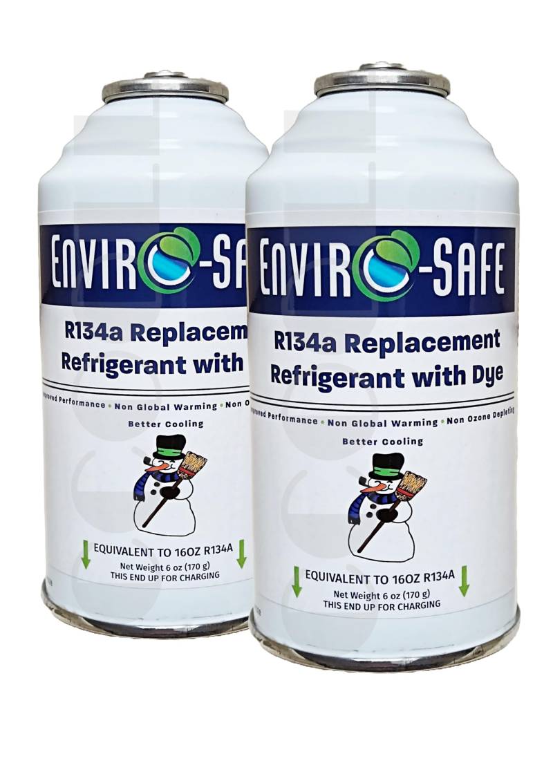 ENVIRO-SAFE R134a Ersatz Kältemittel mit Leckerkennung Replacement Refrigerant with Dye - Made in USA - 6 oz (134a w/Dye 2er Pack) von ENVIRO-SAFE