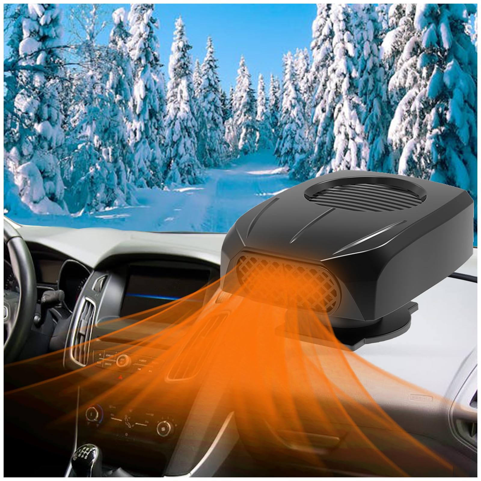 EONDEVO Schnelles Heizen Auto Heizlüfter, 3-in-1 Windschutzscheiben Defroster Demister 12V mit Universelle Kugelverstellung und Zwei Modi zum Winterliche Erwärmung Sicheres Fahren von EONDEVO