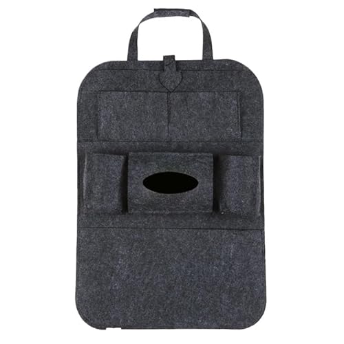 EPBRJMD 1 stück Universal Auto Rücksitz Aufbewahrungstasche Organizer Kofferraum Elastische Filz Aufbewahrungstasche 6 Taschen Organizer Hängen Auto Zubehör(Dark Gray) von EPBRJMD