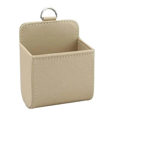 EPBRJMD Aufbewahrungstasche for die Lüftung im Auto, Organizer, Tasche, Sonnenbrillenhalter, Autohalterung, Telefonhalter, Münz-/Schlüsselkartenetui, Organizer mit Haken(Cream) von EPBRJMD