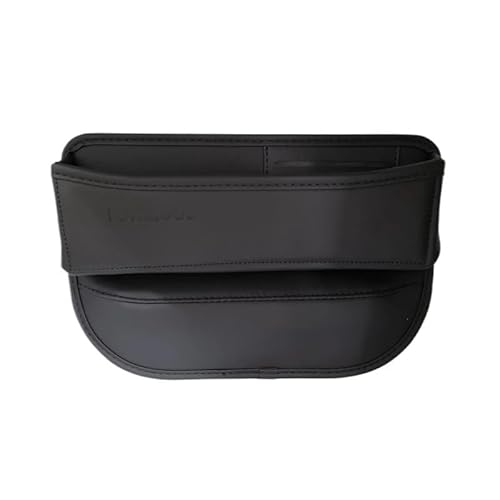 EPBRJMD Autositz-Organizer aus Leder, Lückenfüller for Autositze, universelle Aufbewahrungsbox, Verstellbarer Lückenfüller for Telefone, Brillen, Schlüssel, Karten(with Card Slot-Black) von EPBRJMD