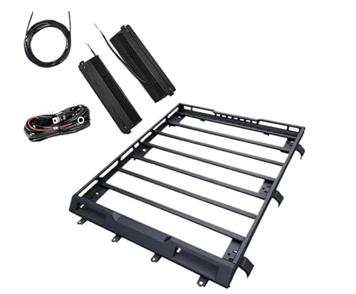 EPBRJMD Kompatibel for Suzuki Jimny JB74 5-Türer 2023-2025 Dachträger Top-Plattform Gepäck Raill Cross Bar Boxen Korb Aluminiumlegierung(Roof Rack Have LED) von EPBRJMD