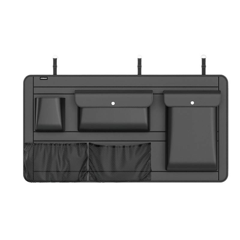 EPBRJMD Verstellbare Aufbewahrungsbox fürs Auto mit großer Kapazität, Rücksitz, 5 Taschen, Kofferraum-Organizer, vielseitig verwendbarer Organizer aus PU-Leder for die Autositzlehne mit Tasche(Trunk b von EPBRJMD