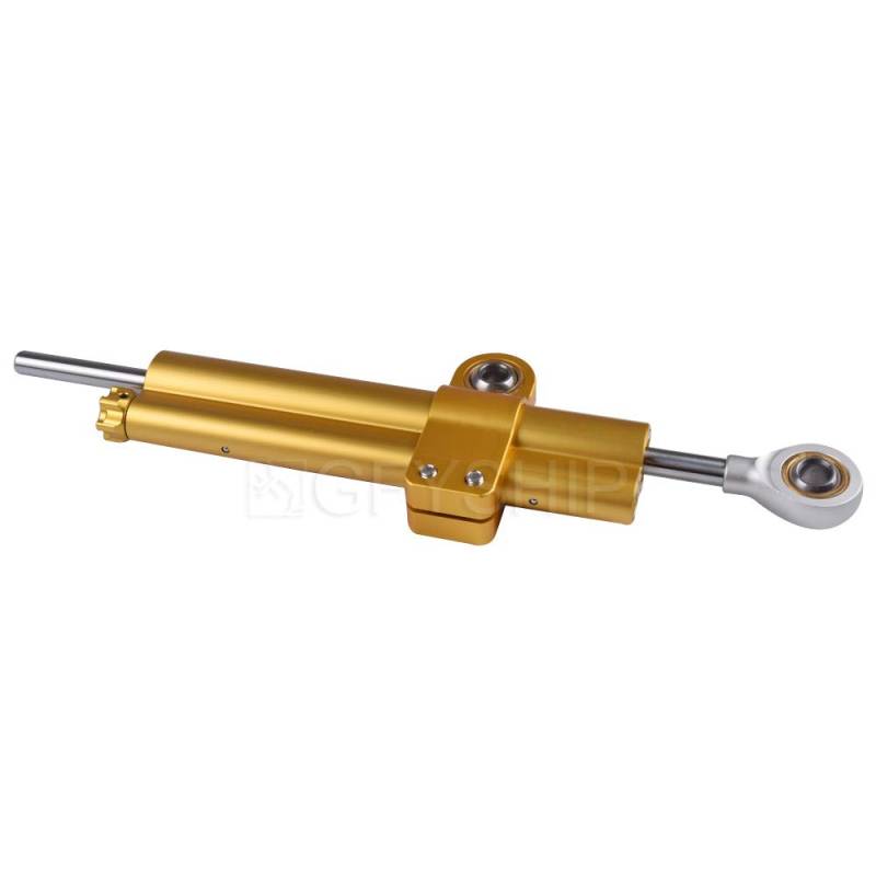 EPHIIONIY KYN Lenkungsdämpfer Universal Einstellbar Motorrad Lenkungsdämpfer Ohlin Logo Stabilisator für R6 FZ1 Z750 Z900 Z1000 ZX6R FZ1 SV650 (Gold) von EPHIIONIY