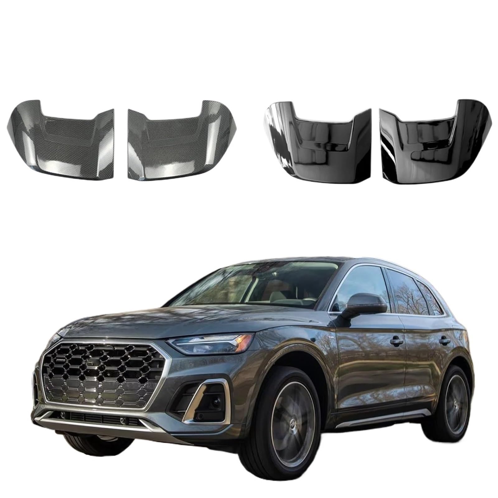 2018–2024, kompatibel mit Audi Q5 SQ5 ABT Style, Heckspoiler, Flügel, Verlängerung, Splitter, Diffusor, Kofferraum, Lippe, glänzend, schwarzer Carbon-Look(Carbon Fiber Look) von EPNYWJTE