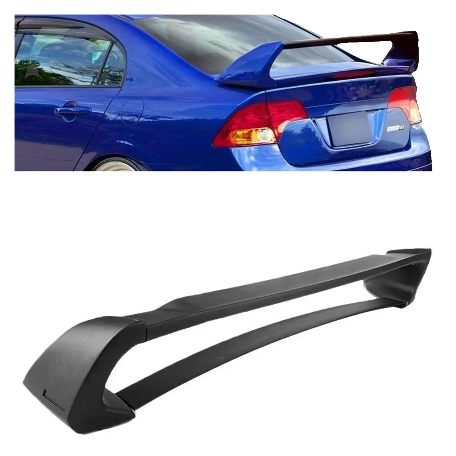 Auto ABS Heckspoiler Flügel Lippe Kompatibel for Honda Civic 2006-2011 4DR 4 Tür Mugen Stil Schwanz Refit Auto Styling Zubehör Body Kit von EPNYWJTE