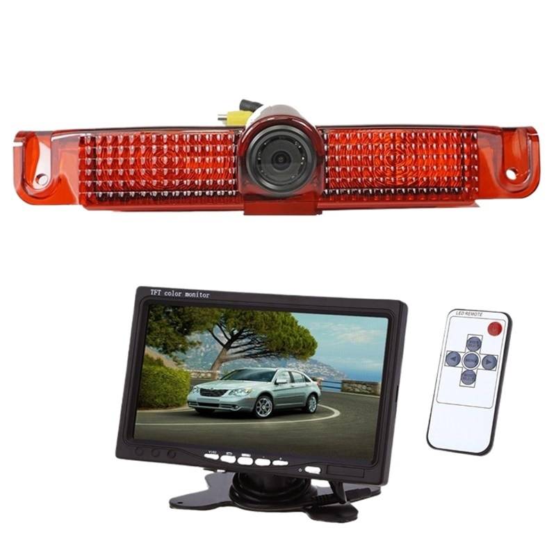 Auto-Bremslicht-Rückfahrkamera, kompatibel for Chevrolet Express Van GMC Savana Van 2014 2015, mit 7-Zoll-LCD-Monitor, 2-in-1-Parkplatz-Kit(Camera and monitor) von EPNYWJTE