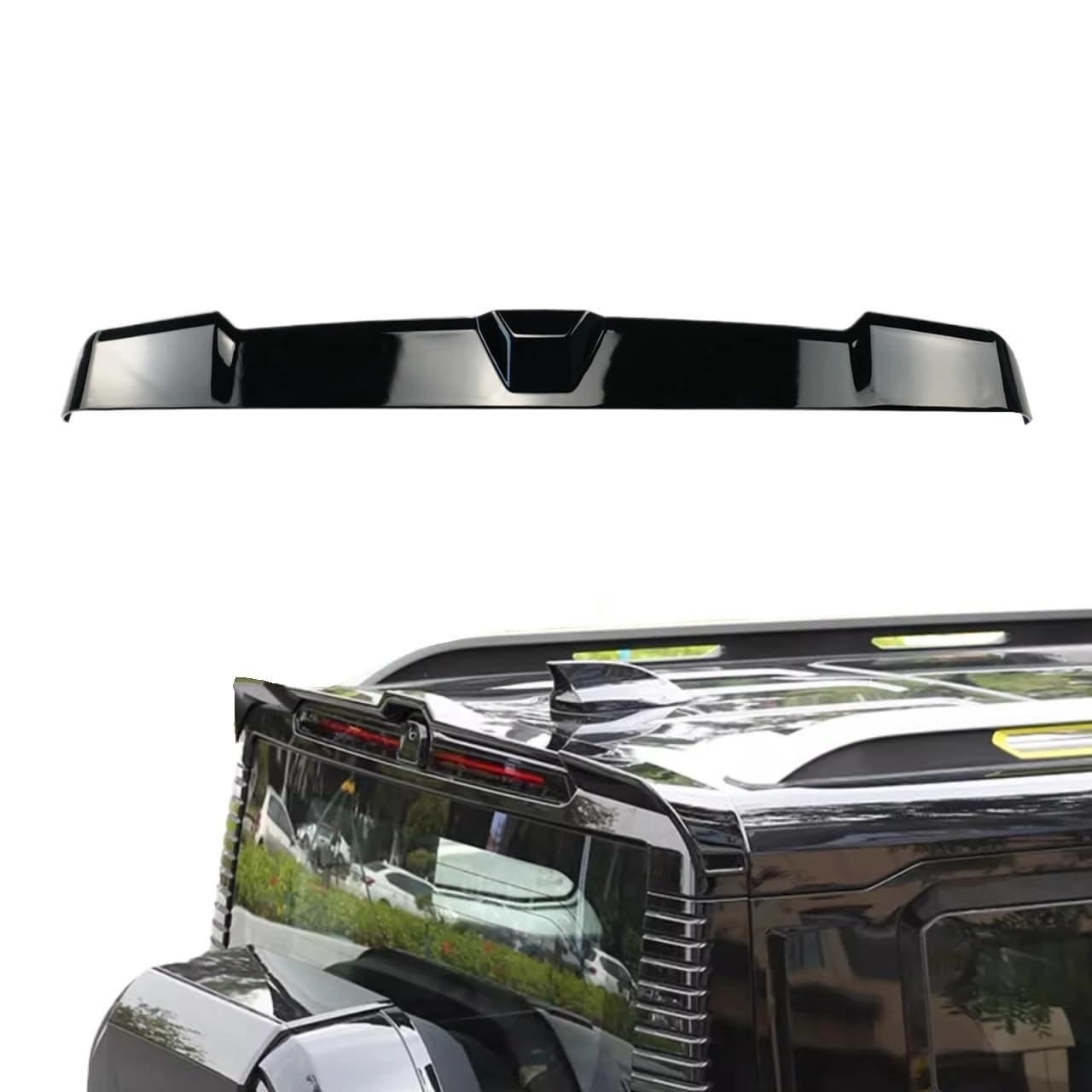 Auto-Dachspoiler 2023–2024, kompatibel mit Chery Jetour Traveller T2, Heckflügel, Sport-Stil, Splitter, Kohlefaser-Stil, modifiziertes Äußeres(Glossy Black) von EPNYWJTE