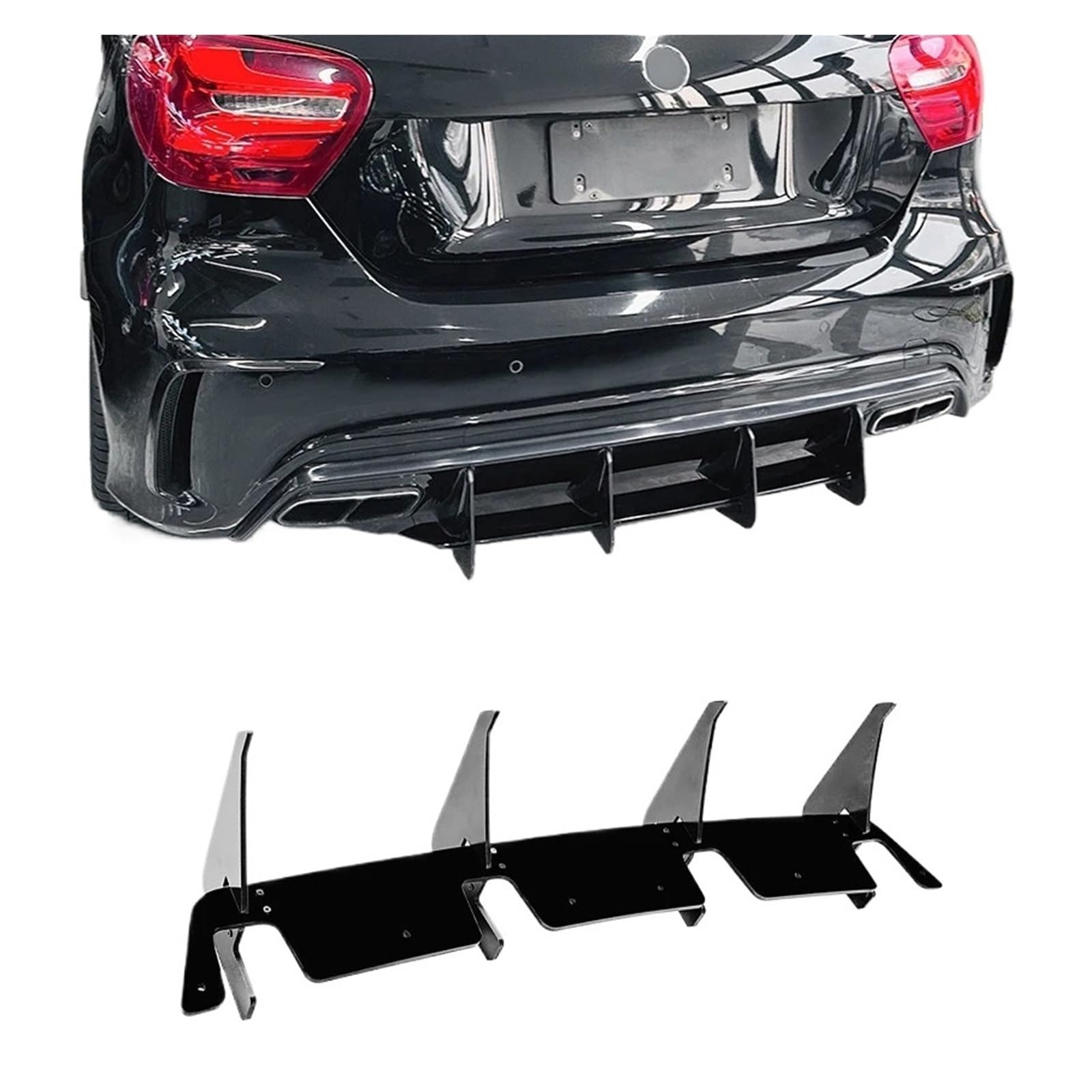 Auto Heckschürze Diffusor Hinten Seite Splitter Spoiler Lippe Kompatibel for Benz A-Klasse W176 A45 AMG 2013-2018 Auto Zubehör von EPNYWJTE