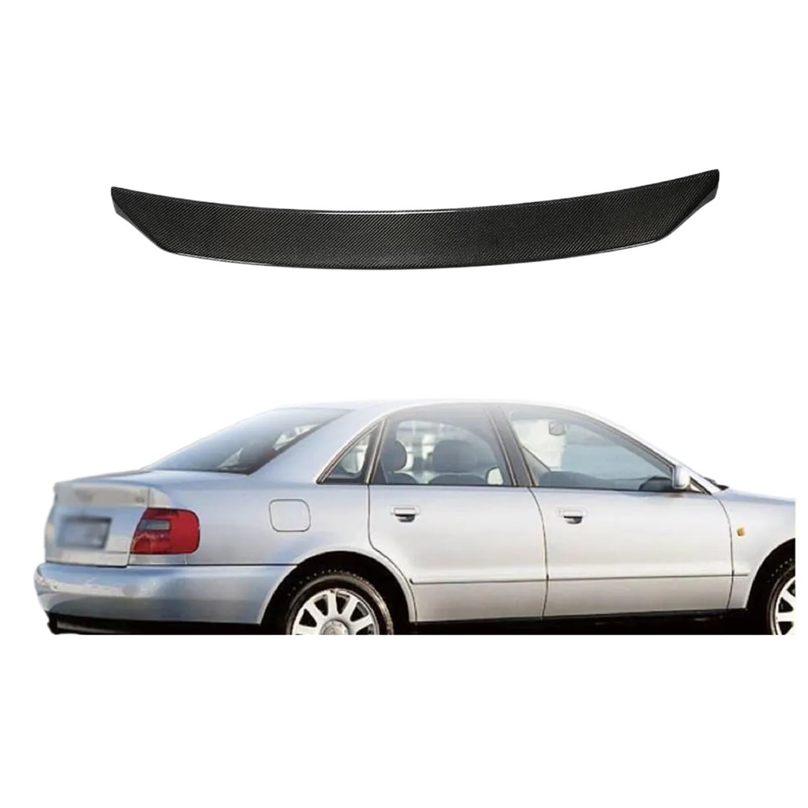 Auto Hinten Heckspoiler Flügel Lippe Kompatibel for Audi A4 B5 Limousine 4-Tür 2001 Hinten Stamm Boot lip Flügel Spoiler Aufkleber Carbon Faser von EPNYWJTE