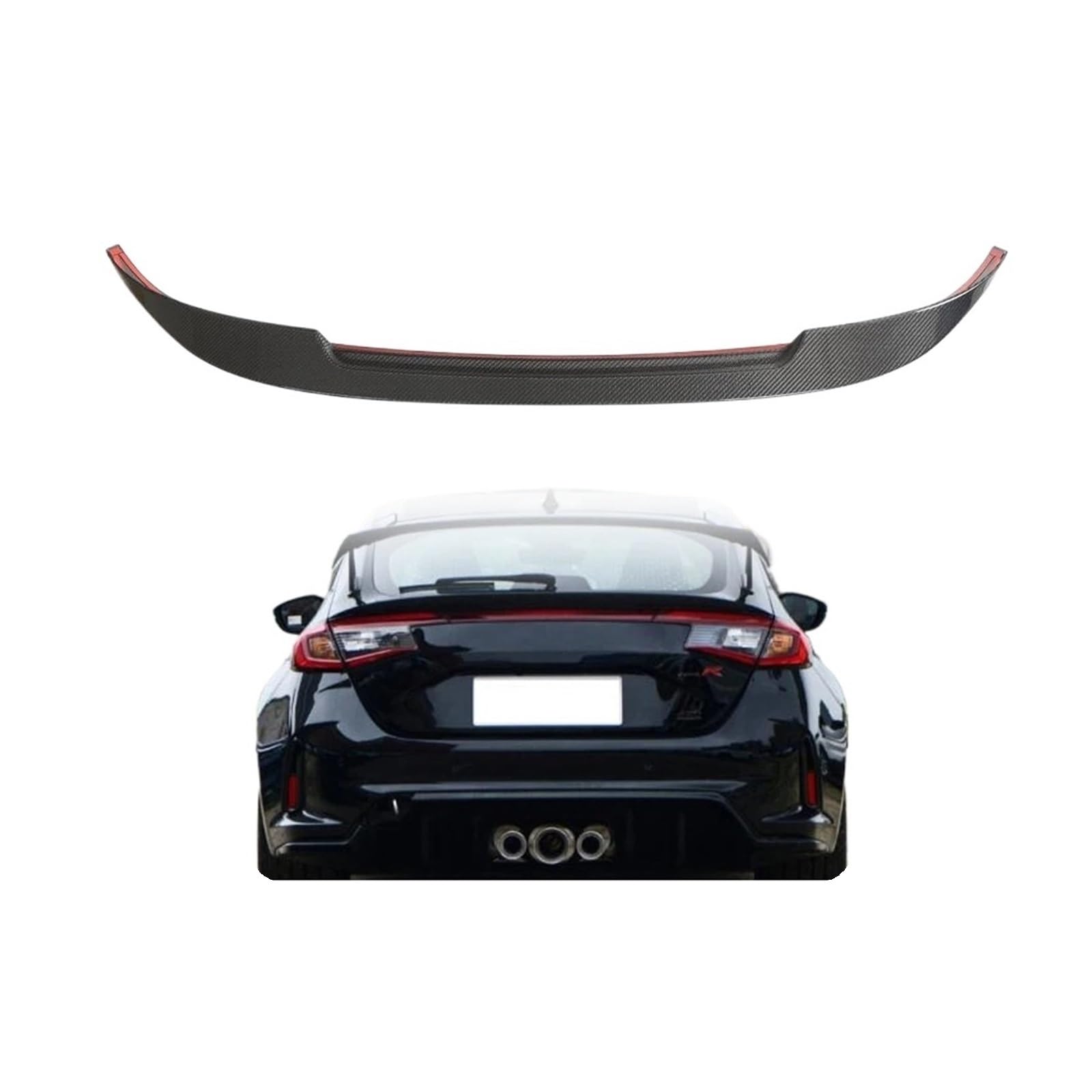 Auto Hinten Stamm Carbon Fiber Spoiler Kompatibel for Honda Civic TYPE R Limousine 2022 2023 Hinten High-Kick Schwanz spoiler Flügel Lippe Auto Zubehör von EPNYWJTE