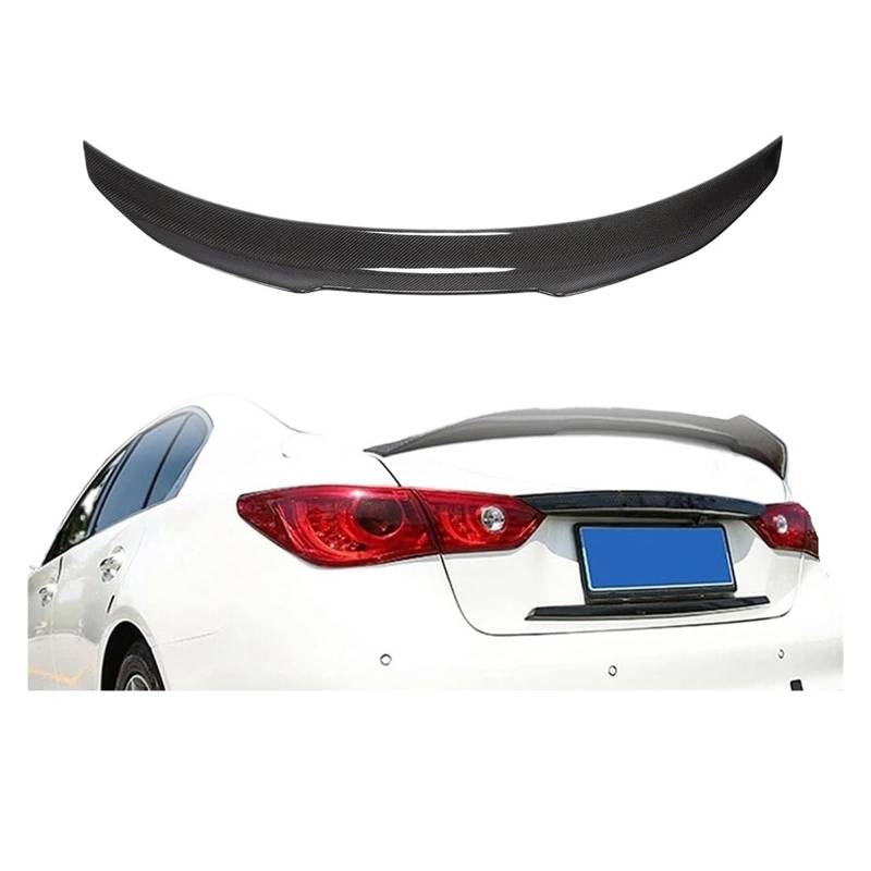 Auto Stamm Racing Spoiler Kompatibel for Infiniti Q50 Q50S Limousine 2014-2022 Carbon FiberCar Hinten Stamm Deckel Flügel hohe Kick Duckbill Lip von EPNYWJTE