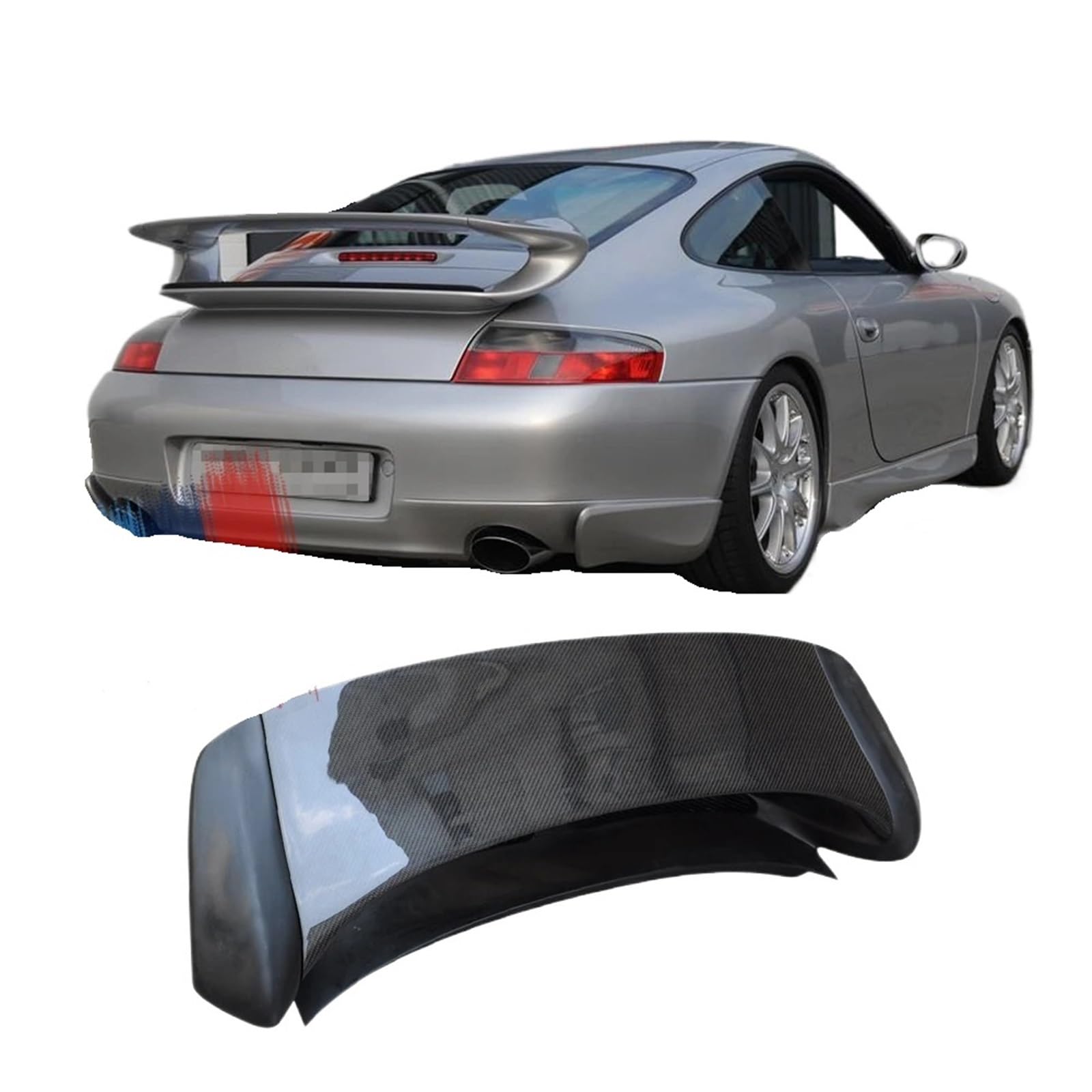 CF Kit Carbon Fiber Hinten Stamm Spoiler Flügel Kompatibel for Porsche 911 996 997 FRP Stamm + Carbon Flügel auto Styling von EPNYWJTE