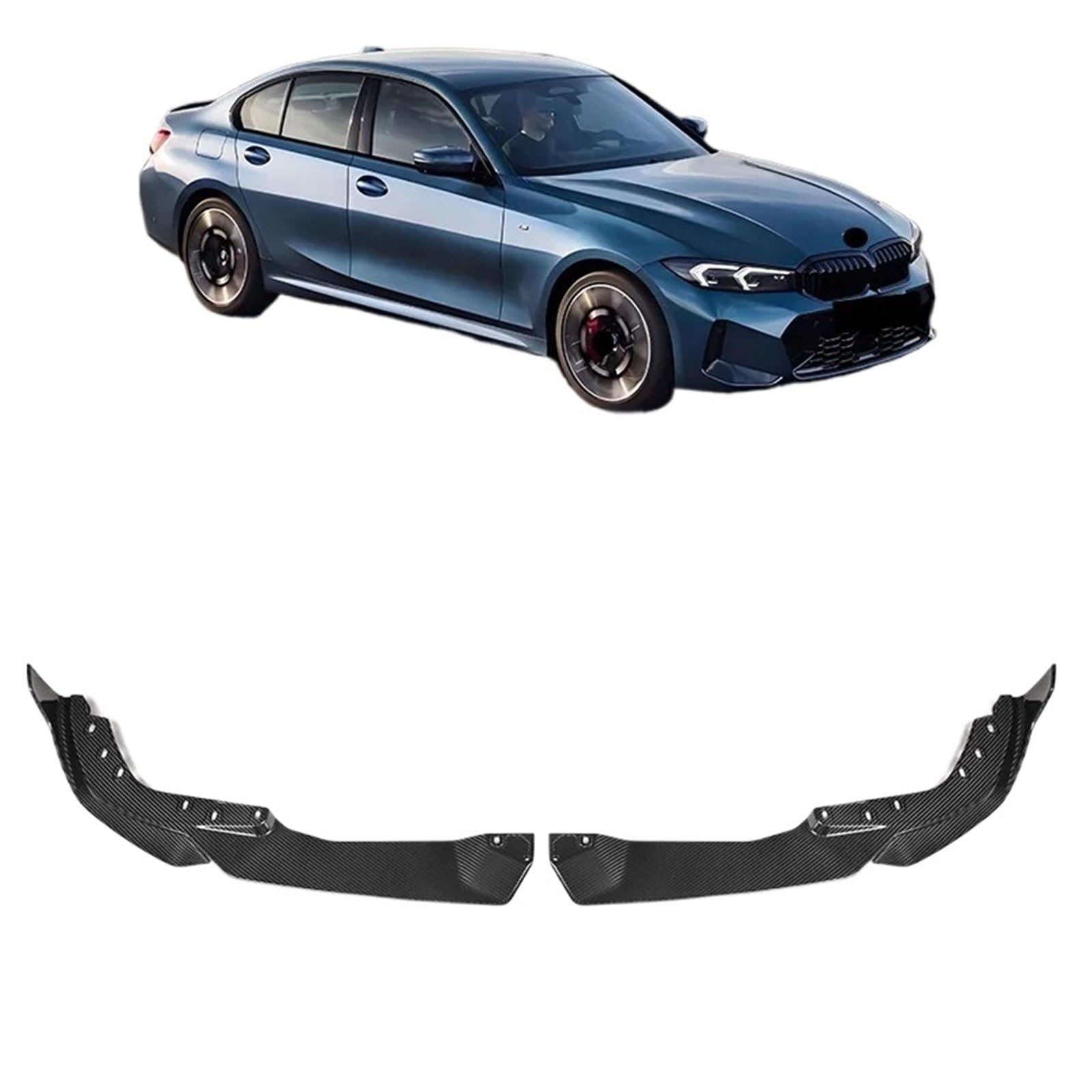 Carbon Fiber Auto Zubehör Frontschürze Lip Diffusor Splitter Front Lip Kompatibel for BMW 3 Serie G20 G21 LCI Sport 2023-IN von EPNYWJTE