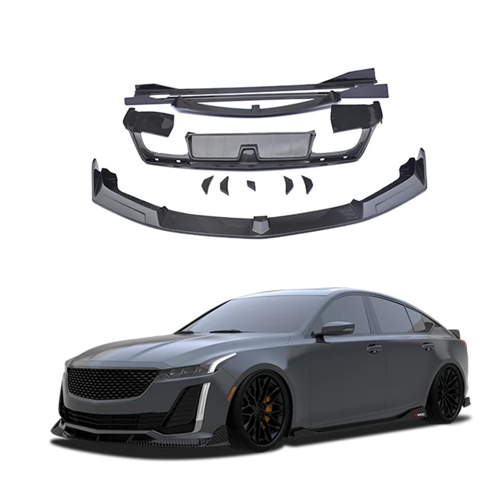 Carbon Fiber Body Kit Auto Teile Kompatibel for Cadillac CT5 Front Lip Seite Röcke Hinten Diffusor Flügel Spoiler von EPNYWJTE