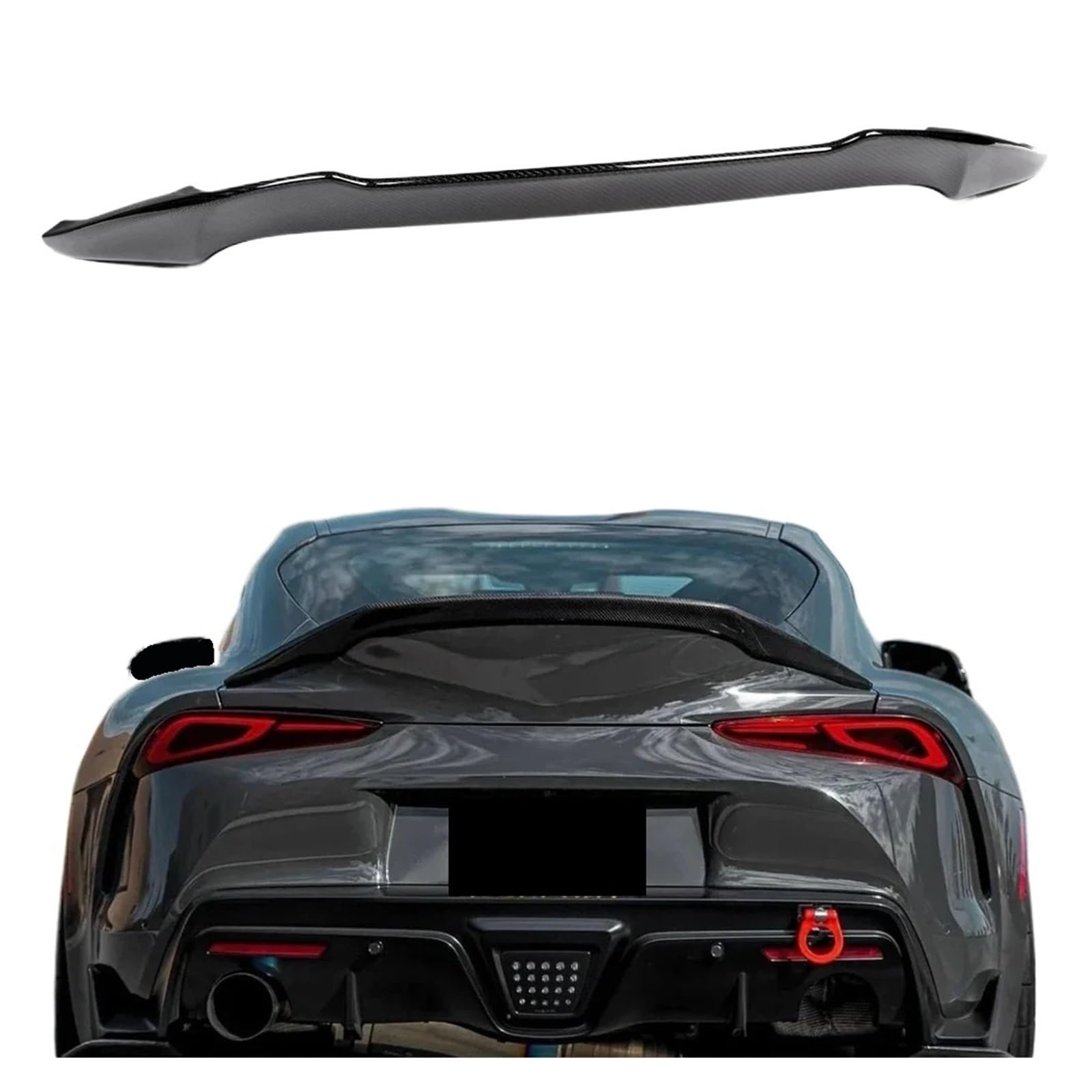 Dry Carbon Fiber Hinten Stamm Boot Lip Flügel Spoiler Ducktail Kompatibel for Toyota Neue Supra DB / J29 2019 + auto Außen Dekoration Körper Kit(Glossy Dry carbon) von EPNYWJTE