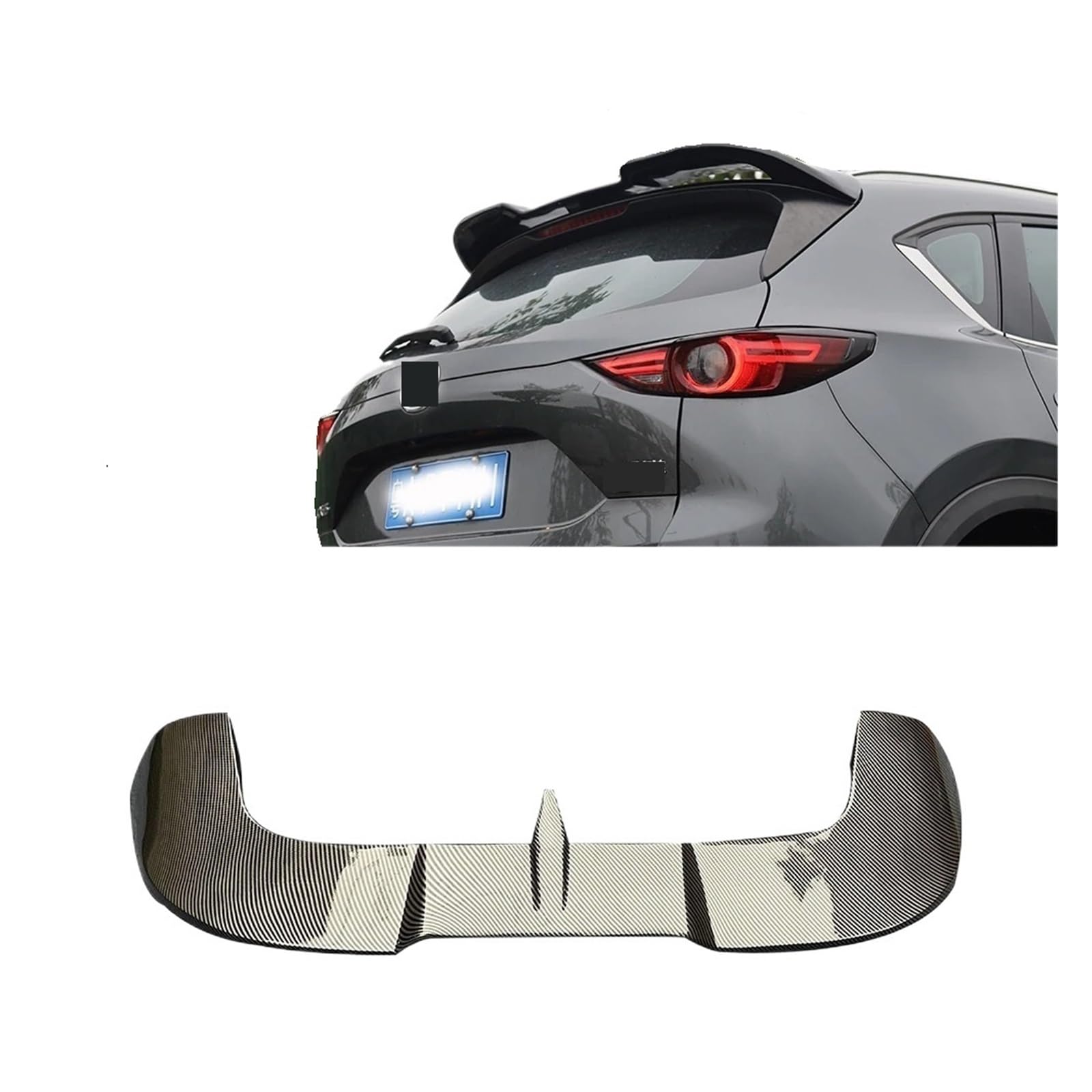 FRP Kunststoff Unlackiert Farbe Hinten Dach Spoiler Schwanz Trunk Boot Lip Flügel Auto Zubehör Kompatibel for Mazda CX-5 CX5 2017 2018 2024(No color) von EPNYWJTE