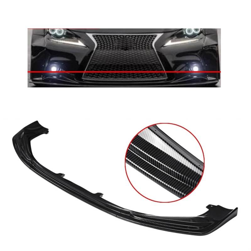 Frontstoßstangenlippe für Autos 3-teiliges Carbon-Faser-Auto-Frontstoßstangen-Splitter-Lippen-Diffusor-Spoiler Kompatibel for Lexus IS250 350 200T 300 AWD F-Sport 2014-2016 Body Kit(Glossy Black) von EPNYWJTE