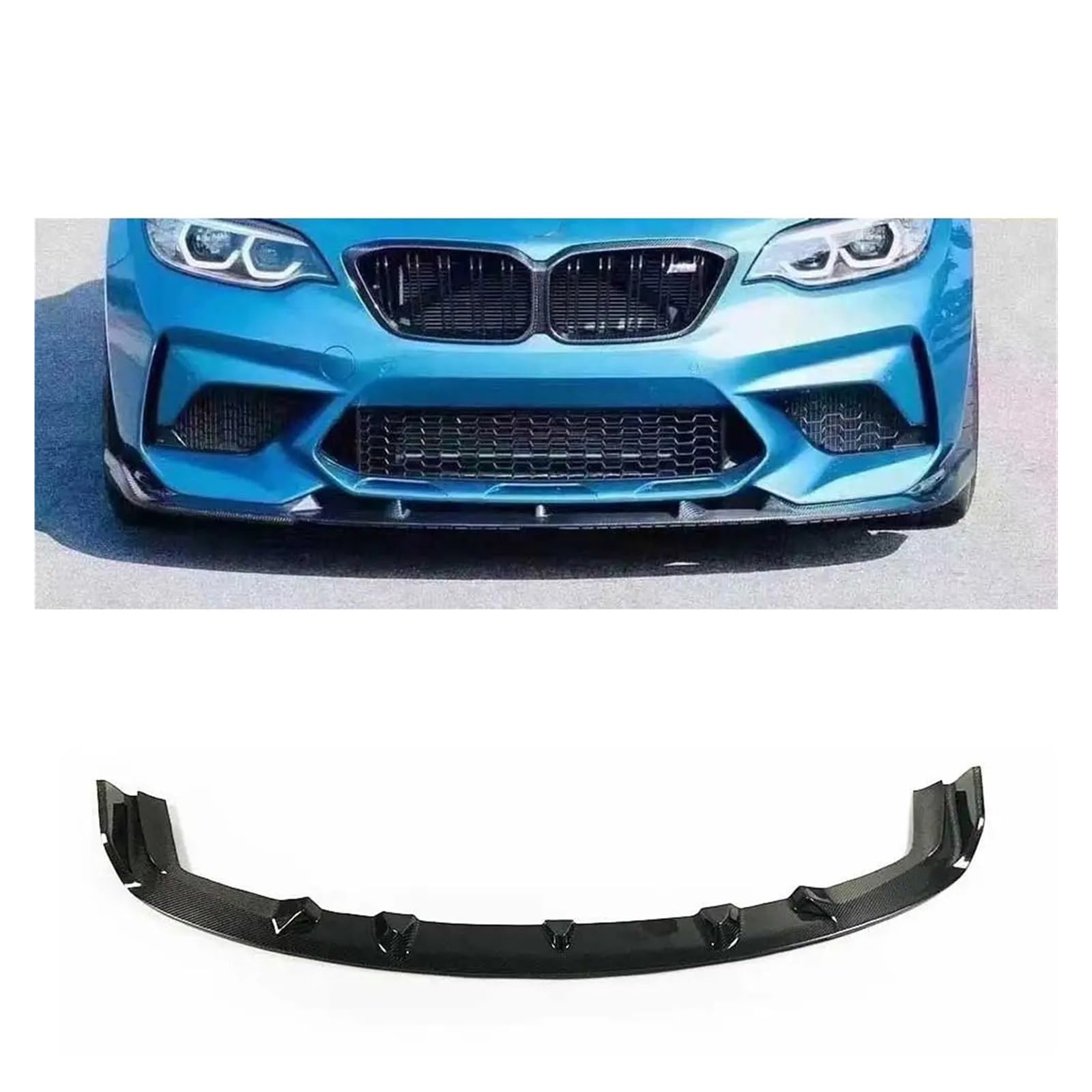 Frontstoßstangenlippe für Autos 3D-Stil Carbon Fiber Frontstoßstange Kinnlippe Kompatibel for F87 M2 Wettbewerb M2C Nur 2016 + von EPNYWJTE