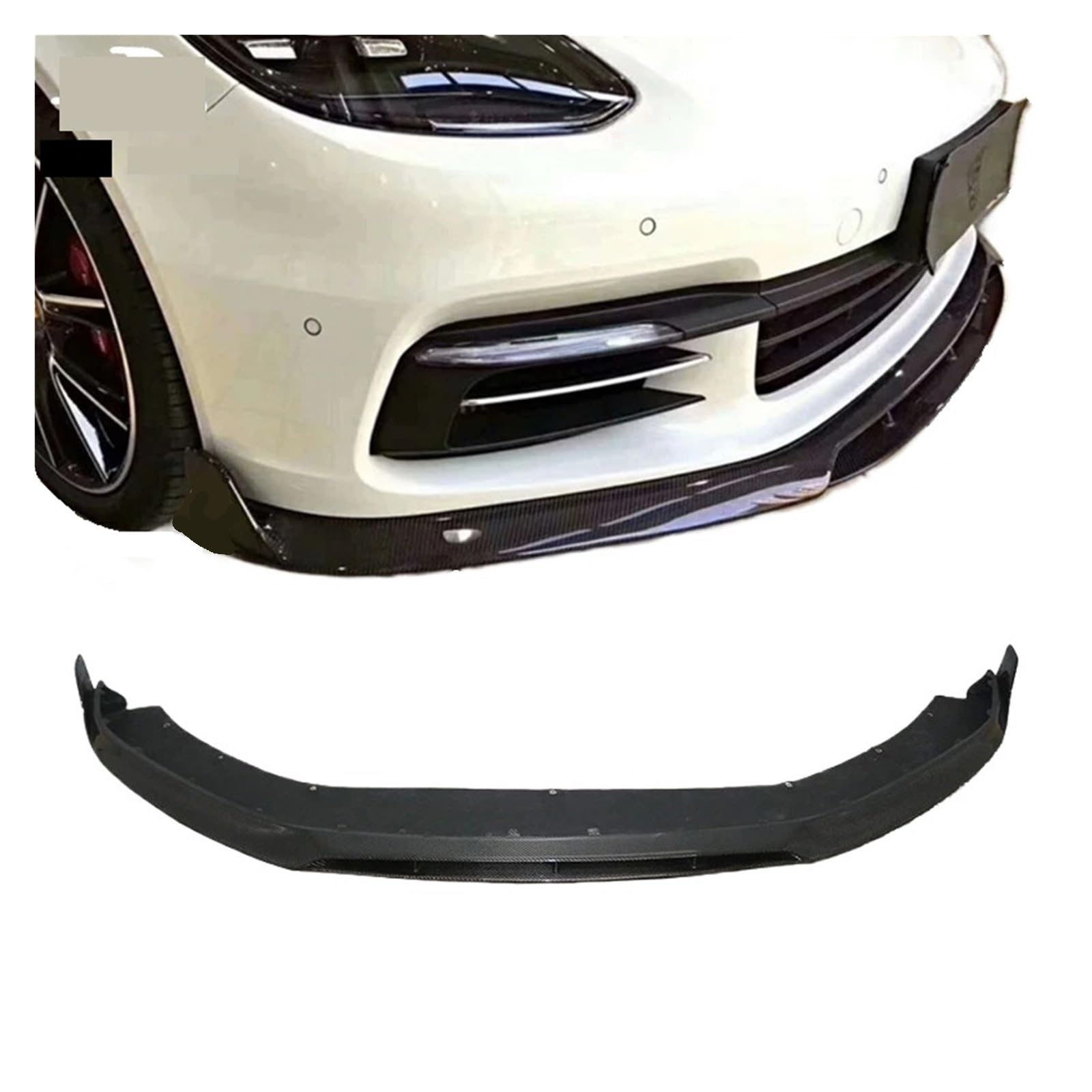 Frontstoßstangenlippe für Autos Carbon Faser Material Front Stoßstange Schaufel Spoiler Kinn Lip Kompatibel for Porsche Panamera 971 Auto Körper Kit 2018-2019 von EPNYWJTE