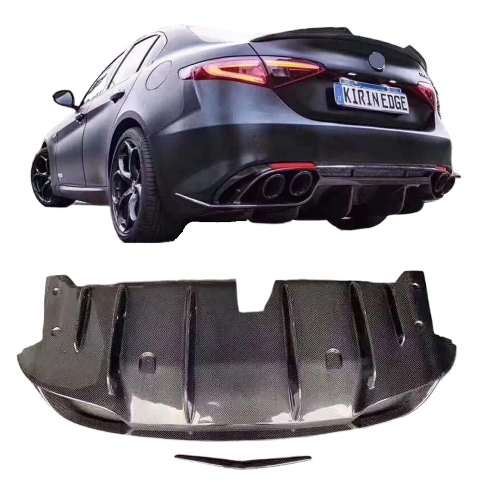 Frontstoßstangenlippe für Autos Carbon Fiber Auto Heckschürze Spoiler Lippe Auto Auto Diffusor Kompatibel for Alfa Romeo Giulia 2017 2018 2019 von EPNYWJTE