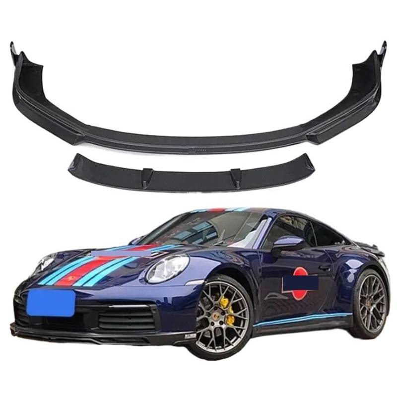 Frontstoßstangenlippe für Autos Carbon Fiber Car Front Bumper Lip Spoiler Splitter Schürzen Abdeckung Kompatibel For Porsche Carrera/Carrera S 911 992 2019 2020 2021 2022(Carrera) von EPNYWJTE