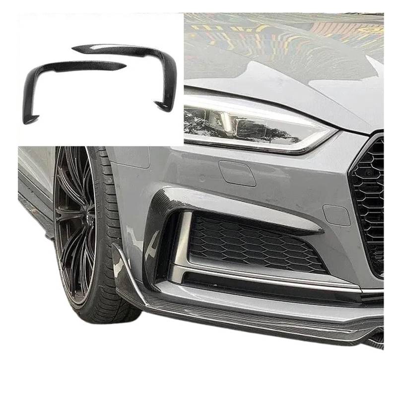 Frontstoßstangenlippe für Autos Carbon Fiber Front Bumper Lip Grille Splitter Schürzen Nebel Licht Abdeckung Kompatibel for AUDI A5 S5 B9 2017 2018 2019 2020(STYLE A) von EPNYWJTE