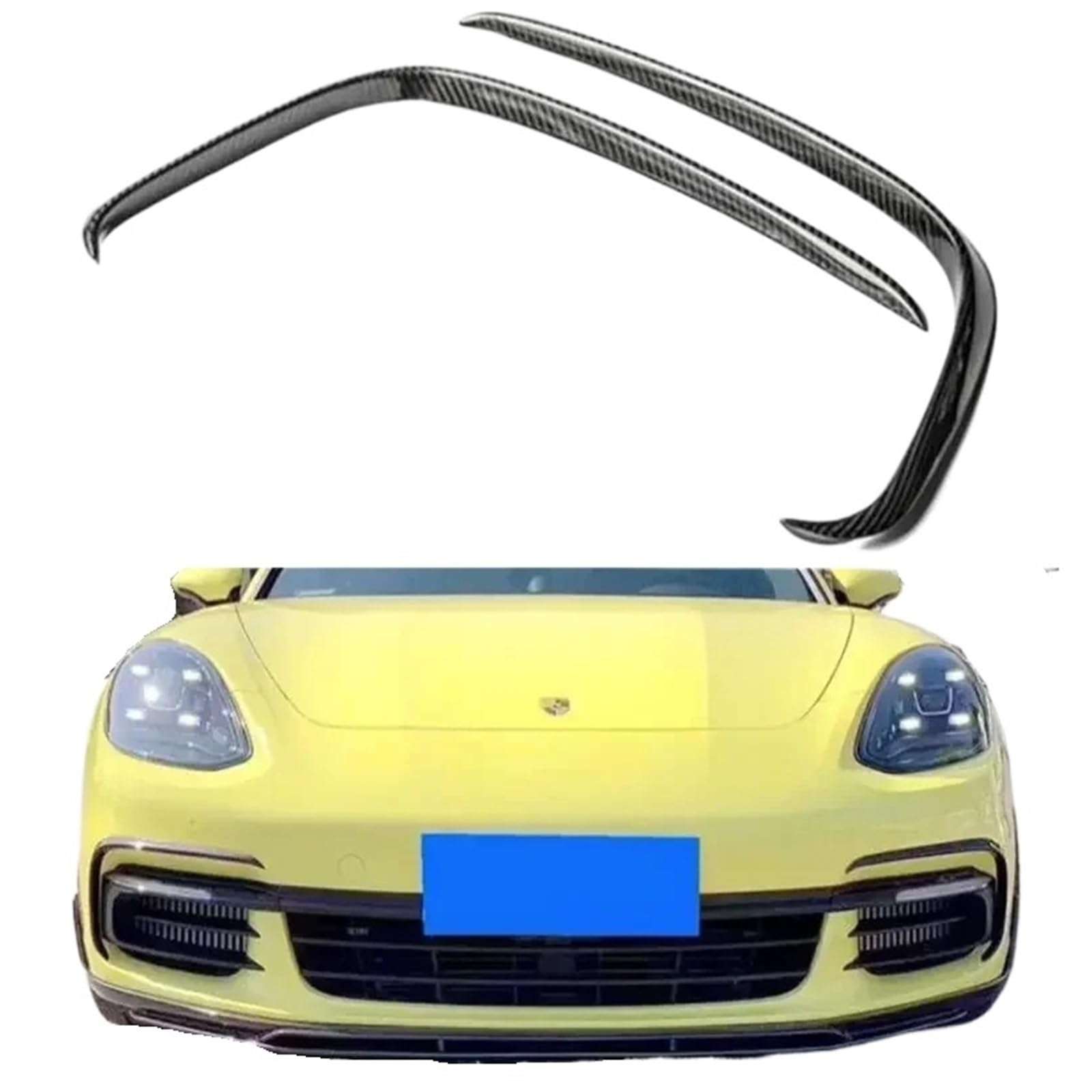 Frontstoßstangenlippe für Autos Carbon Fiber Front Bumper Lip Grille Splitter Schürzen Nebel Licht Abdeckung Kompatibel for Porsche Panamera 971 2017 2018 2019 2020 2021 von EPNYWJTE