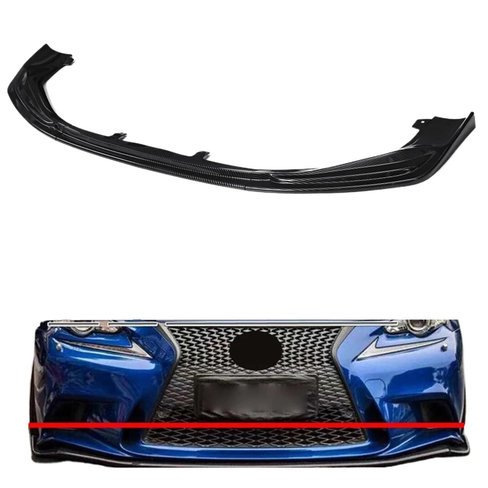 Frontstoßstangenlippe für Autos Carbon Fiber Front Bumper Lip Splitter Diffusor Spoiler Kinn Kompatibel for Lexus IS250 IS350 IS200T F-Sport 2014 2015 2016 körper Kit(Carbon Fiber Look) von EPNYWJTE