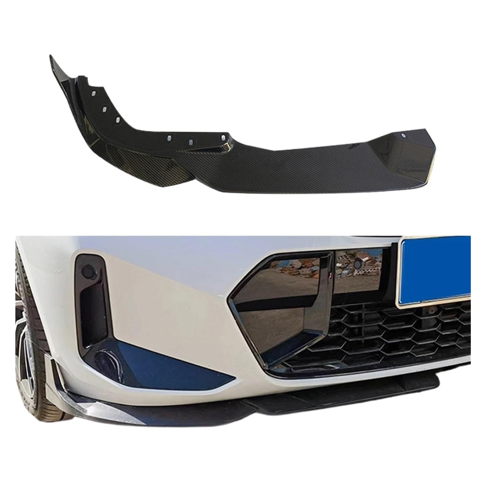 Frontstoßstangenlippe für Autos Dry Carbon Auto Front Stoßstange Lip Splitter Seite Spoiler Kompatibel for BMW 3 Serie G20 LCI 2023 von EPNYWJTE