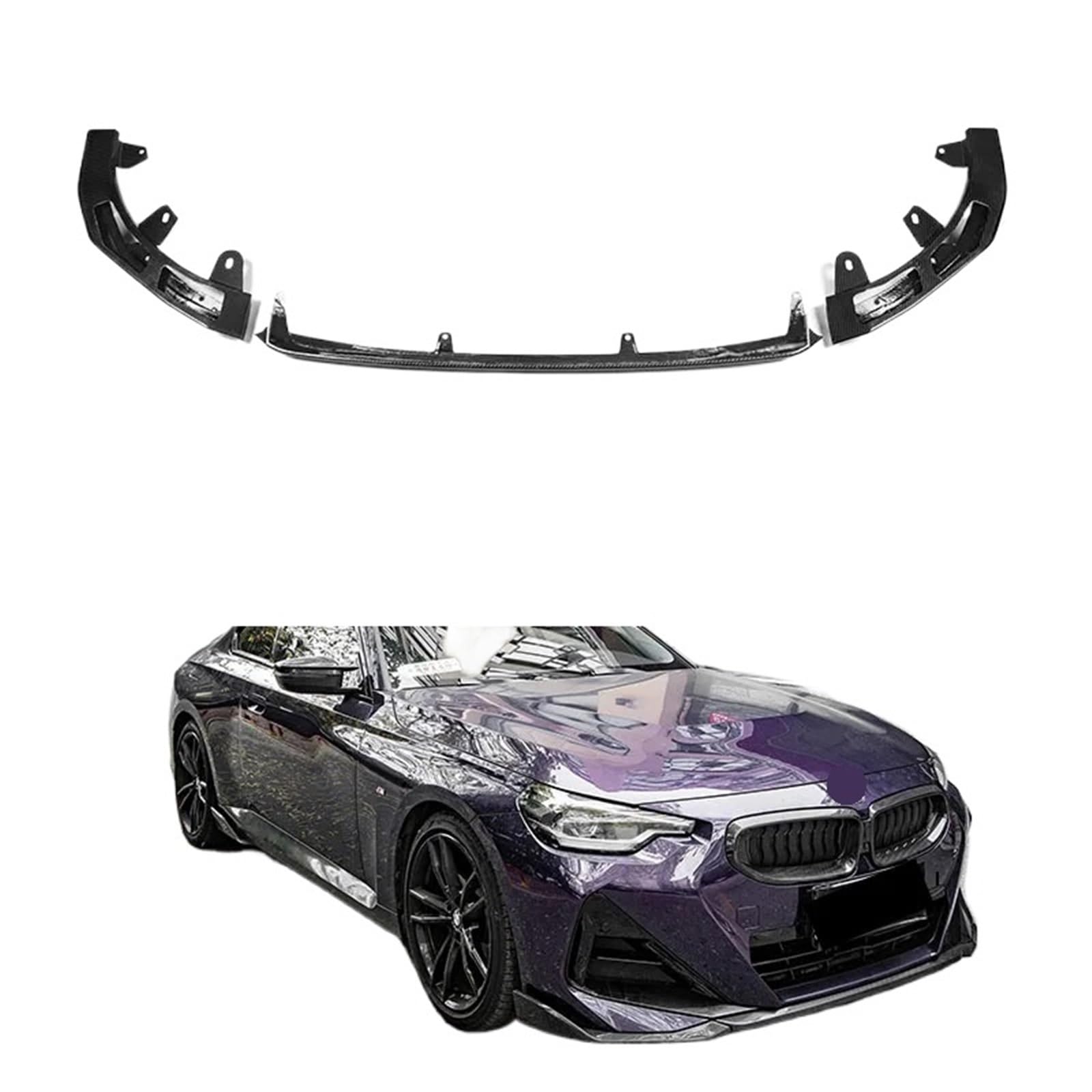 Frontstoßstangenlippe für Autos Dry Carbon Fiber Auto Frontspoilerlippe Splitter Body Kit Diffusorlippe Kompatibel for BMW 2er G42 M235i M240i Coupé 2022-IN von EPNYWJTE