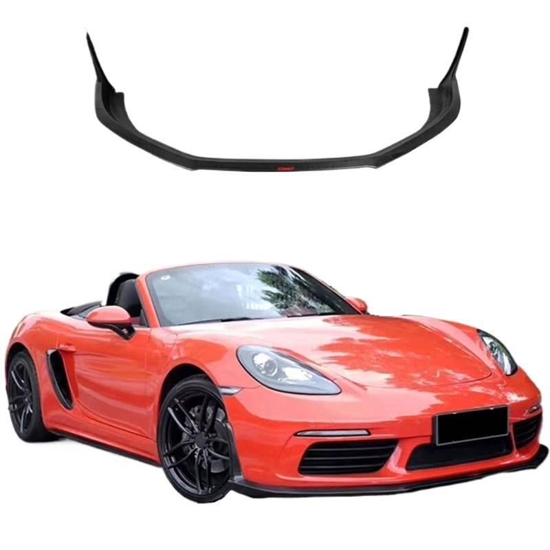 Frontstoßstangenlippe für Autos Karbonfaser-Karosserie-Kits im CMST-Stil, Vorderlippe, Hinterlippe, Seitenschweller, kompatibel mit Porsche Boxster Cayman 718 2016–2020 von EPNYWJTE