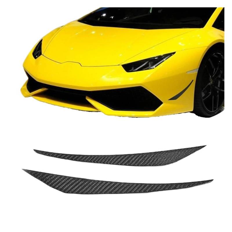 Frontstoßstangenlippe für Autos Kohlefaser-Auto-Frontstoßstange, Seitenschlitze, Schaufelflossen, Zierleisten, kompatibel mit Lamborghini Huracan LP600 LP610 Coupe 2-Türer 2014–2017 von EPNYWJTE