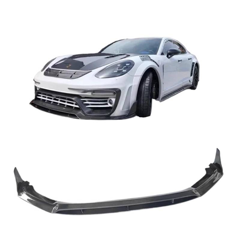 Frontstoßstangenlippe für Autos Kompatibel for Porsche 971 Panamera 2018–2022, Kohlefaser-Stoßstangen-Frontlippen-Diffusor-Spoiler-Abdeckung von EPNYWJTE