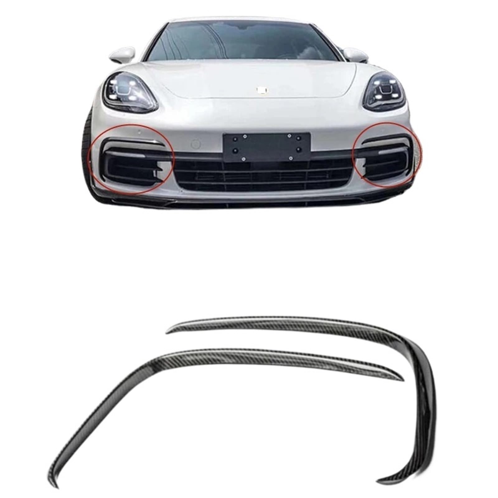 Frontstoßstangenlippe für Autos Kompatibel for Porsche Panamera 971 2017 2018 2019 2020 2021 Carbon Fiber Front Bumper Grille Lip Spoiler Auto Zubehör von EPNYWJTE