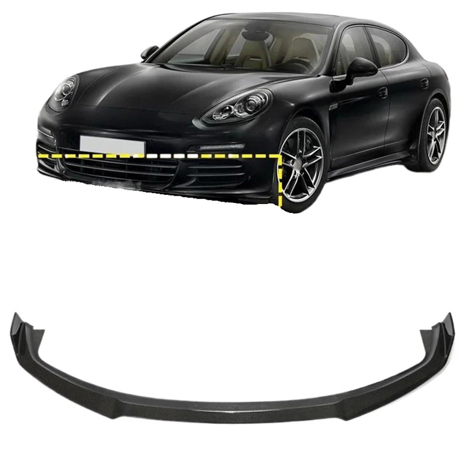 Frontstoßstangenlippe für Autos Kompatibel for Porsche Panamera Standard 2014–2016, Autorennen, Frontlippe, Kinn-Zubehör, Kohlefaser-Frontstoßstange, Lippe, Spoiler, Splitter von EPNYWJTE