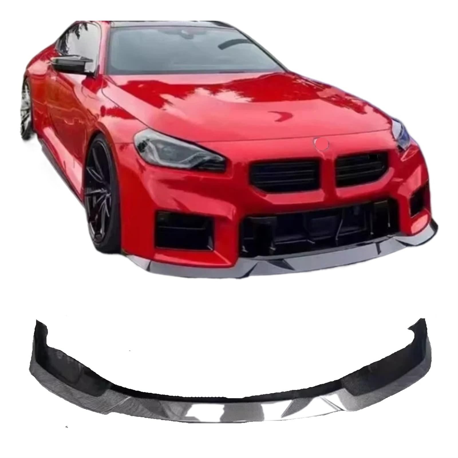 Frontstoßstangenlippe für Autos Kompatibel mit BMW M2 G87 2021 2022 2023 Kohlefaser-Auto-Stoßfänger vorne Lippe Diffusor Spoiler Schutzabdeckung Body Kit von EPNYWJTE