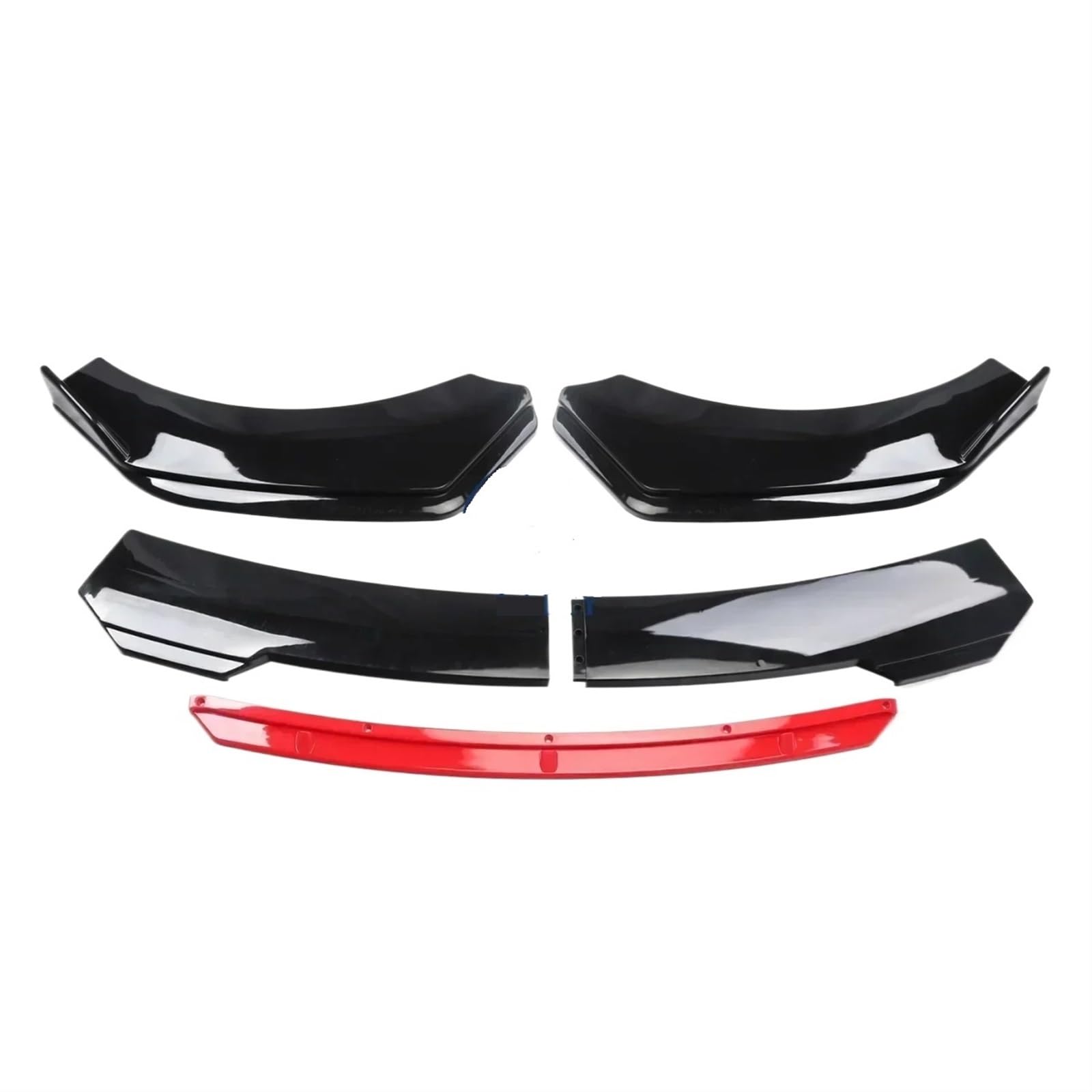 Frontstoßstangenlippe für Autos Kompatibel mit CADDY 2010-2019, Auto-Vorderkörper-Stoßfänger-Spoilerlippe, Kinn-Diffusor, Splitter, Air Dam Kit, Schutzabdeckung, Zubehör(Black Red) von EPNYWJTE