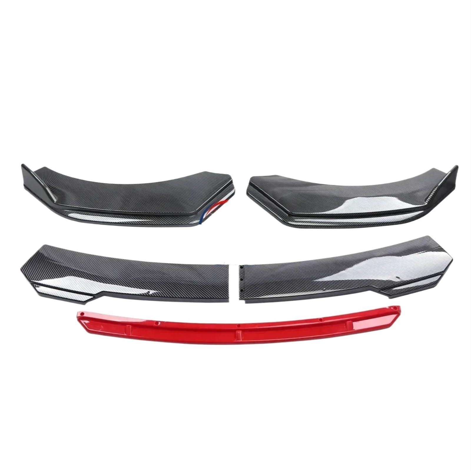 Frontstoßstangenlippe für Autos Kompatibel mit CADDY 2010-2019, Auto-Vorderkörper-Stoßfänger-Spoilerlippe, Kinn-Diffusor, Splitter, Air Dam Kit, Schutzabdeckung, Zubehör(Carbon Fiber Red) von EPNYWJTE