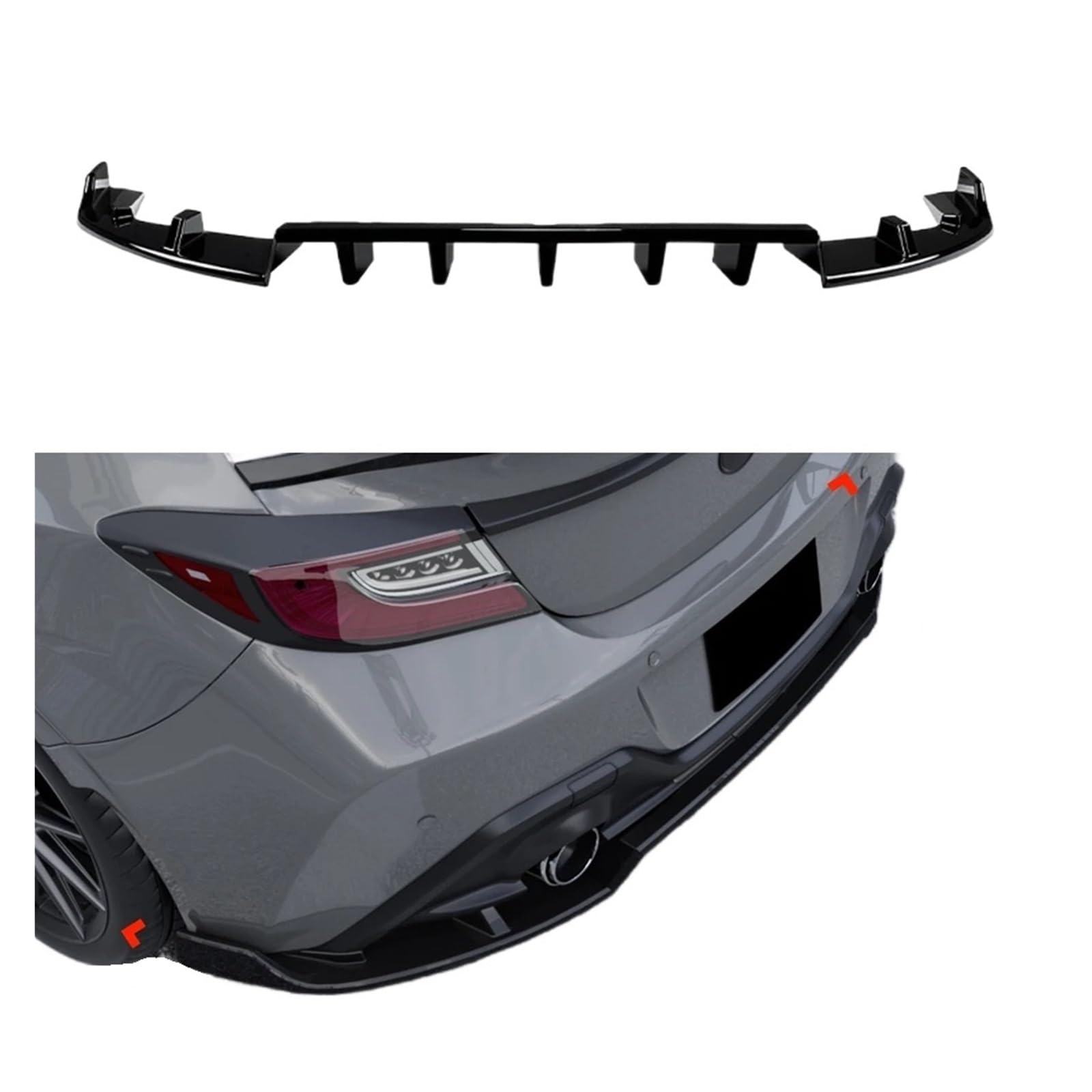 Glänzend schwarz hintere Lippe Spoiler Ecke Auto Body Kit Modifikation Schutz kompatibel for Toyota GR86 Subaru BRZ 2022+(Glossy Black) von EPNYWJTE