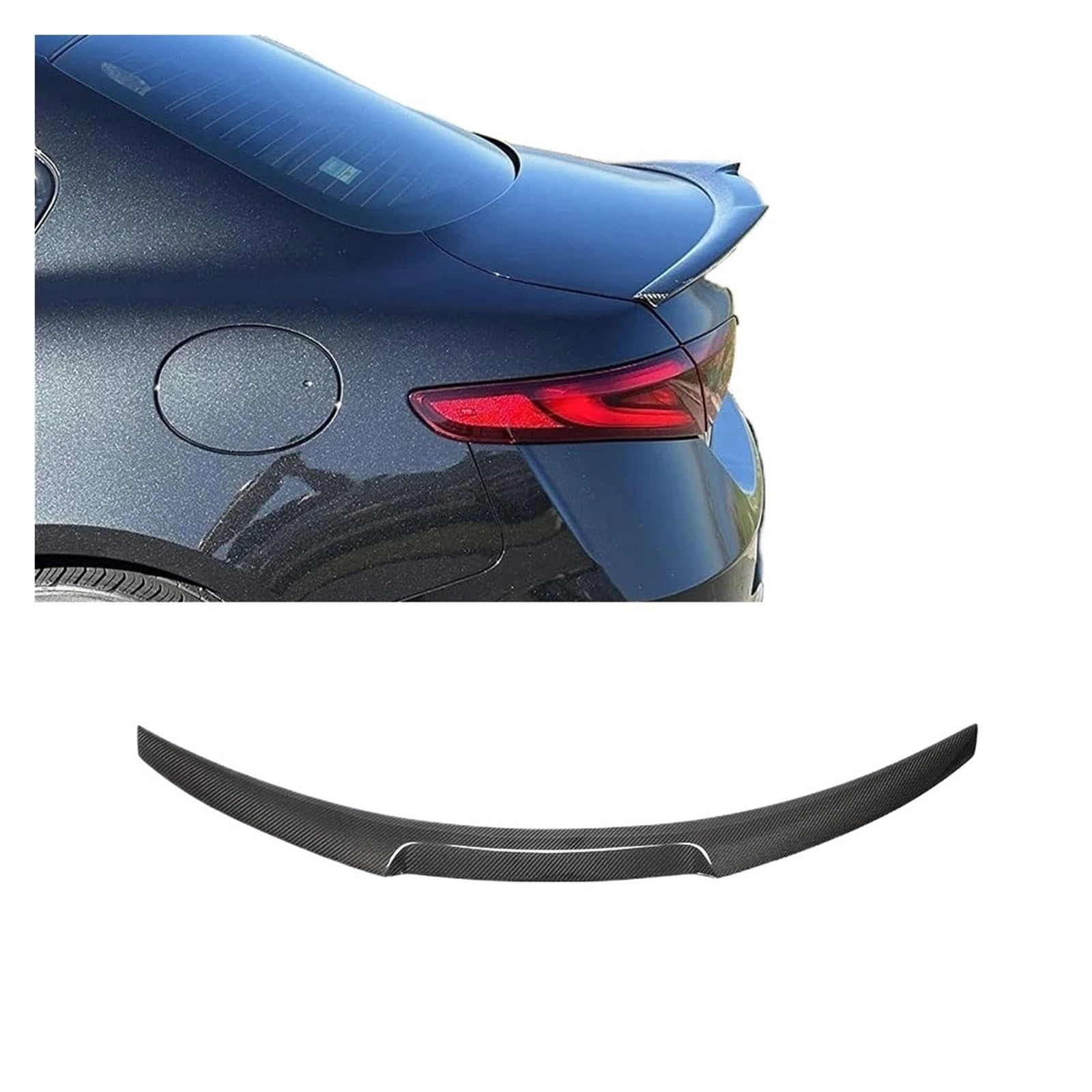 Heckflügel Kompatibel for Alfa Romeo Giulia Quadrifoglio Limousine 2015–2024. Hinten Schwanz Lip Boot Hohe Stamm Flügel Carbon Faser Stamm Racing Spoiler von EPNYWJTE