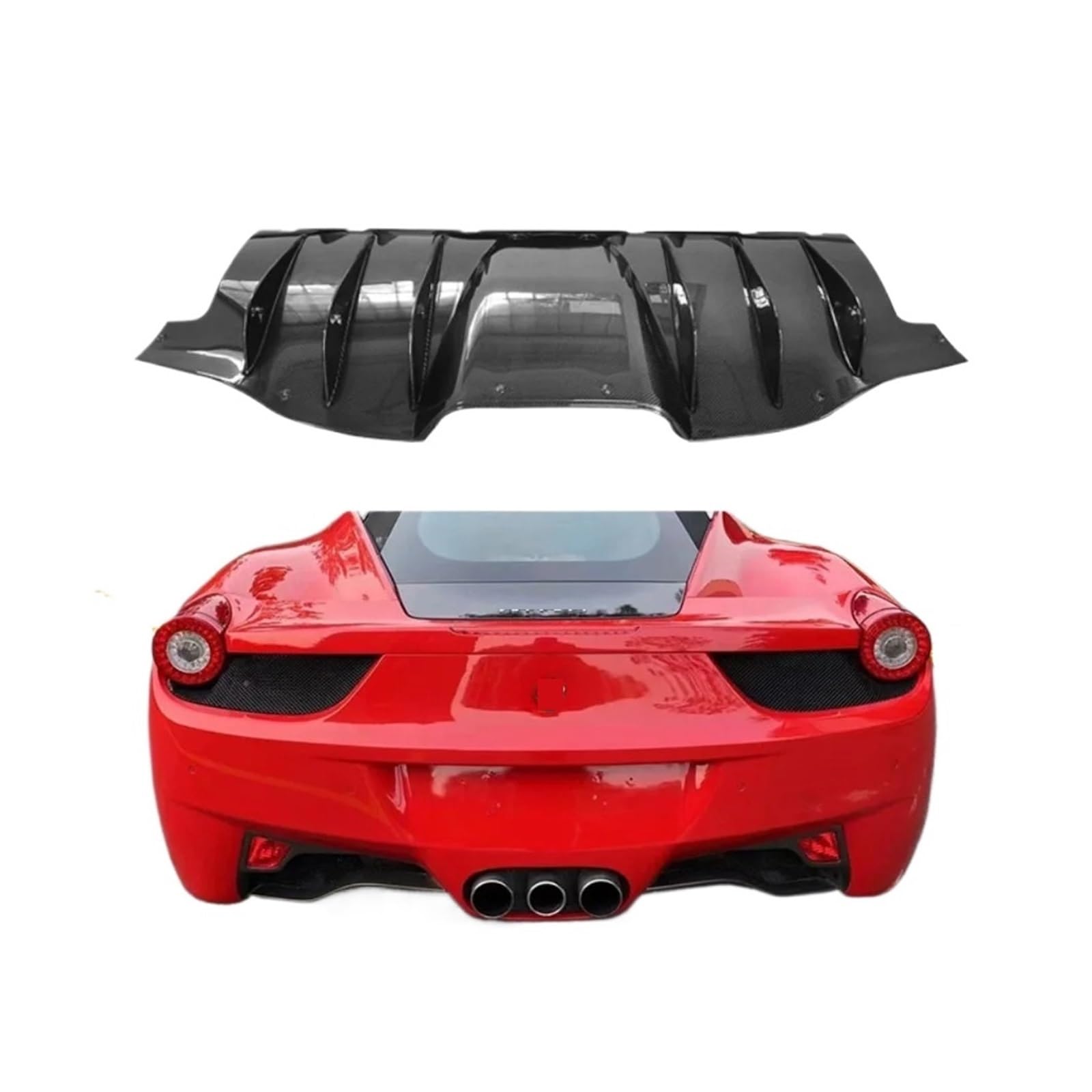 Heckspoiler-Diffusor-Spoiler 2011-2014 kompatibel for Ferrari 458 Carbon Fiber Hinten Lip Surround Modifizierte Auto Zubehör Heckspoiler von EPNYWJTE