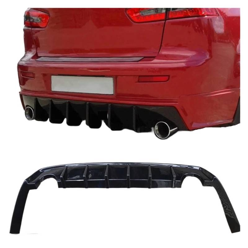 Heckspoiler-Diffusor-Spoiler 3D-Stil Heckstoßstange Body Kit Heckdiffusor Lippenspoiler Auspuffrohr kompatibel for Mitsubishi Lancer Original Heckstoßstange von EPNYWJTE