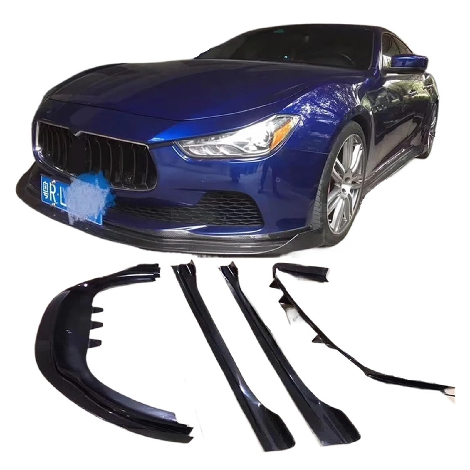 Heckspoiler-Diffusor-Spoiler Auto Body Kit Carbon Vordere Stoßstange Lippe Hinten Diffusor Lippe Seitenschweller Kompatibel for Maserati Ghibli Sq4 14-16 von EPNYWJTE