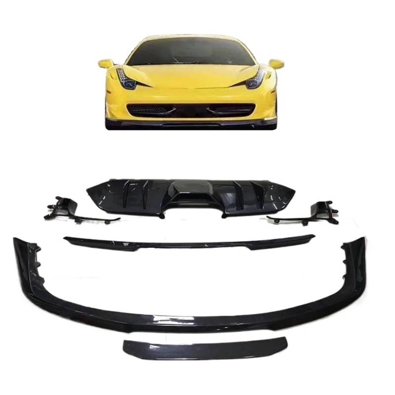 Heckspoiler-Diffusor-Spoiler Auto Body Kit Carbon Vorderlippe Hinten Lip Diffusor Heckspoiler Flügel Kompatibel for Ferrari 458 2012 von EPNYWJTE