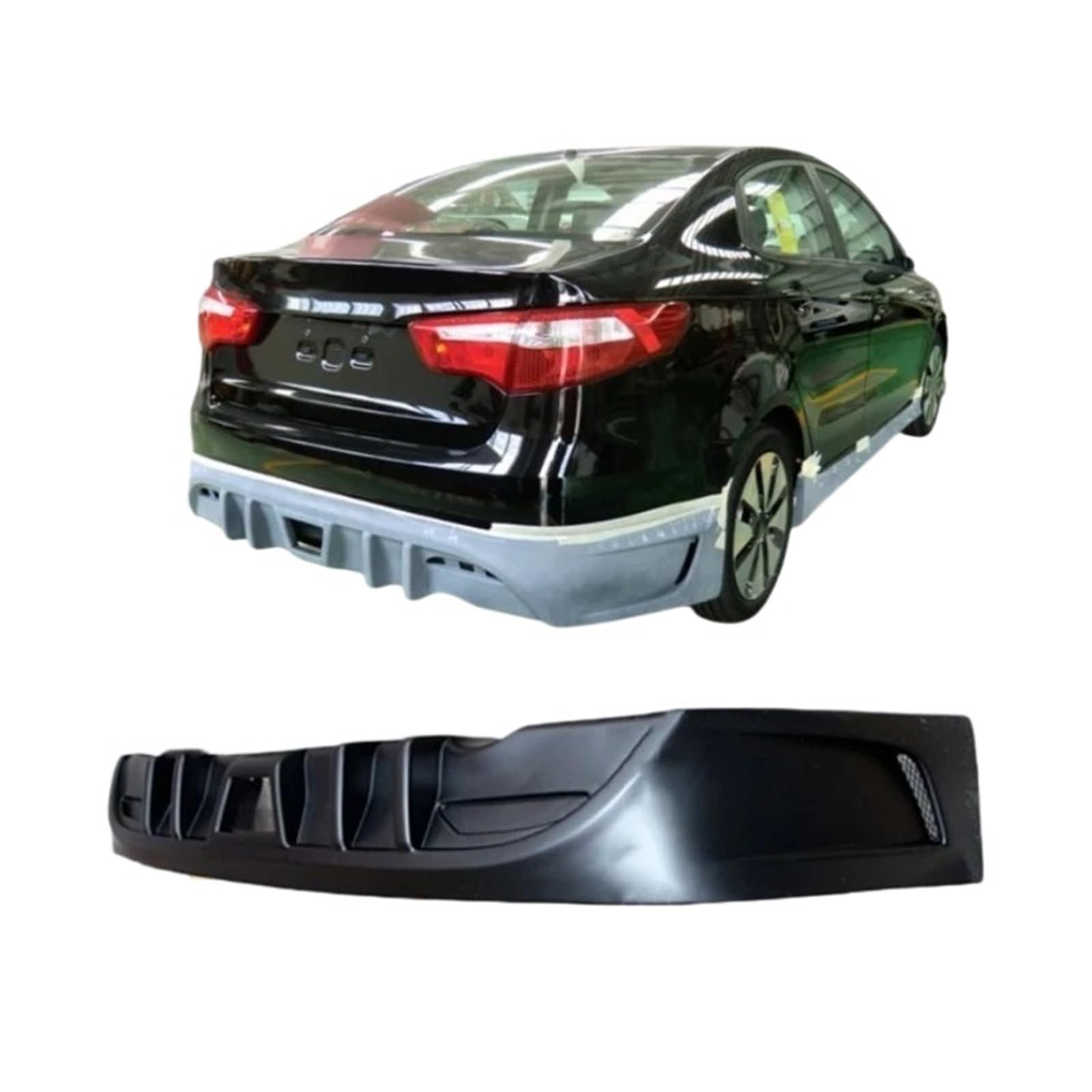 Heckspoiler-Diffusor-Spoiler Auto Body Systems Wide Body Kit Pp Auto Heckdiffusor Lippe Stoßstangenteil kompatibel for KIA K2 2011 2012 2013 2014 von EPNYWJTE