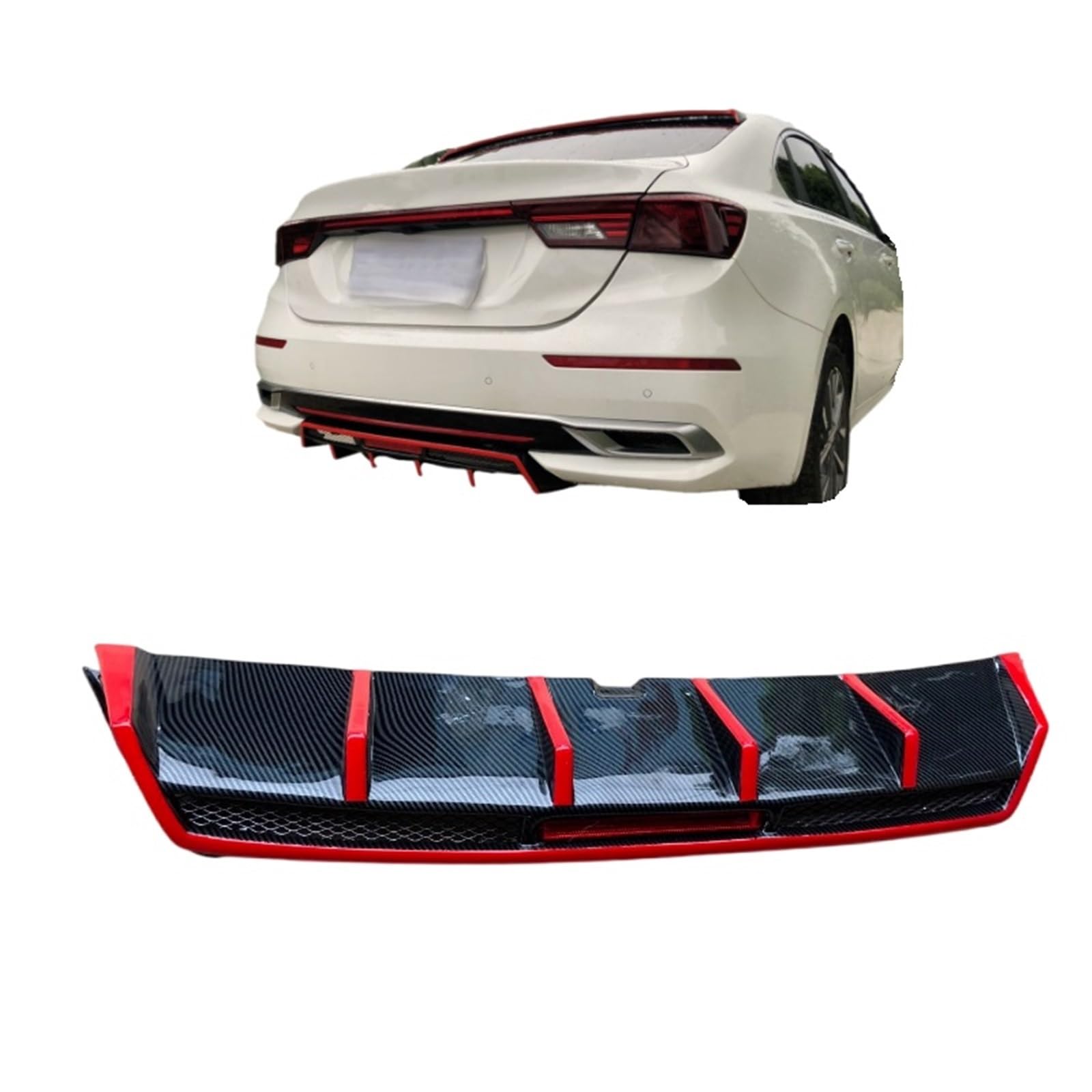 Heckspoiler-Diffusor-Spoiler Auto Body Systems Wide Body Kit Pp Auto Heckdiffusor Lippe Stoßstangenteil kompatibel for KIA K3 2019 2020 Typ A von EPNYWJTE