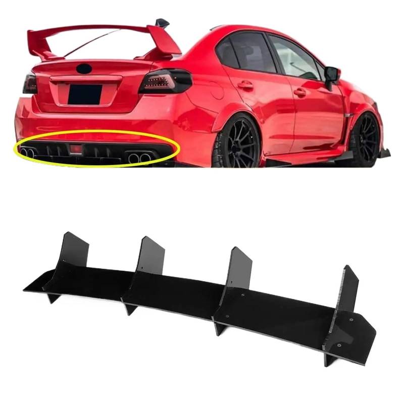 Heckspoiler-Diffusor-Spoiler Auto-Heckstoßstangen-Diffusor und hintere Seitensplitter-Set, kompatibel for Subaru STI WRX 2015–2021. Heckstoßstangen-Diffusor-Spoilerlippe von EPNYWJTE