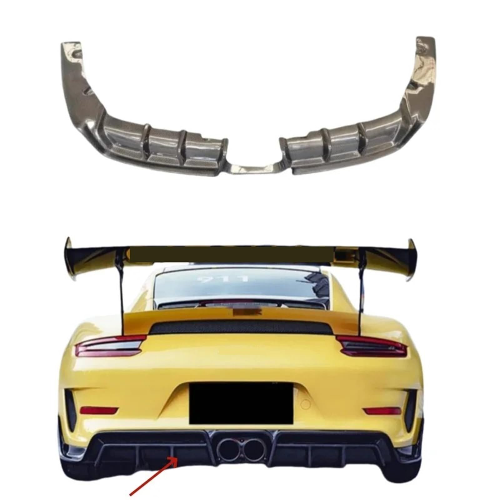 Heckspoiler-Diffusor-Spoiler C Style Carbon Fiber Heckdiffusor Hecklippe kompatibel for 911 991 GT3 von EPNYWJTE