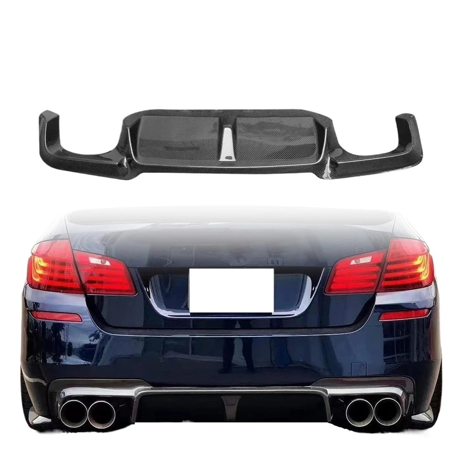 Heckspoiler-Diffusor-Spoiler Carbon Fiber Heckschürze Diffusor Kompatibel for BMW 5 Series F10 3D Stil Stamm Lip 2010-2016 Auto Zubehör von EPNYWJTE